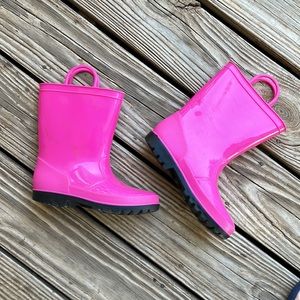 Cute, basic pink galoshes, girls size 1. 😁🦄🎀